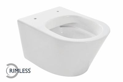 Wandcloset Wiesbaden Vesta | 52 cm | Rimless | Excl.Toiletzitting | Keramiek | Wit glans