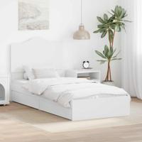 Bedframe met lade met hoofdeinde Wit 90 x 200 cm Bewerkt hout - thumbnail