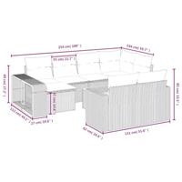 11-delige Tuinset met kussens poly rattan beige - thumbnail