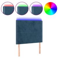 Hoofdbord LED 160x5x78/88 cm fluweel donkerblauw - thumbnail