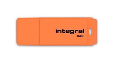 Integral Neon USB 2.0 stick, 16 GB, oranje