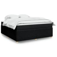 Boxspring met matras stof zwart 200x200 cm - thumbnail