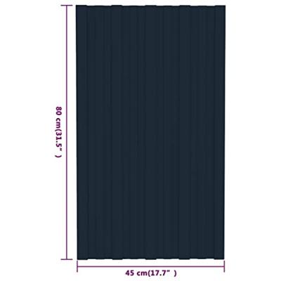 VidaXL Dakpanelen 36 st 80x45 cm gegalvaniseerd staal antracietkleurig