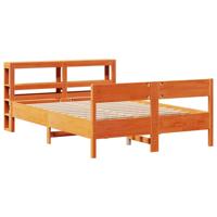 Bedframe zonder matras massief grenenhout wasbruin 150x200 cm - thumbnail