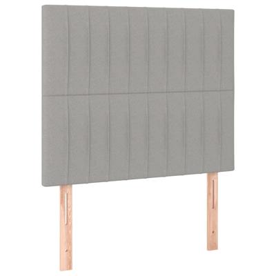 Boxspring met matras stof lichtgrijs 140x200 cm