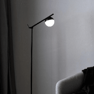 Grote verstelbare vloerlamp zwart met G9 fitting en schakelaar Nordlux Contina