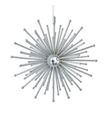 7.25 inch Plstc Silv Ray Snowflake Orn kerstbal - Kurt s adler 7.25 inch Plstc Silv Ray Snowflake Orn kerstbal - Kurt s adler
