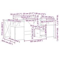 Bureau met lade Gerookt eiken 182 x 101 x 87.5 cm Bewerkt hout - thumbnail