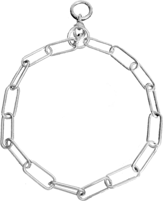 Slipketting met draaibare wartel - lange ovale schakel - Verchroomd