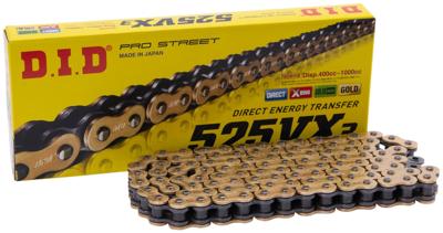 D.I.D Chain did 525 vx3 124 n gold/grey open