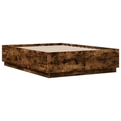 Bedframe met LED-verlichting sonoma eikenkleurig 135x190 cm