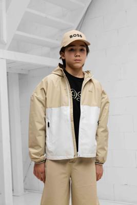 Hugo Boss Colourblock Windbreaker Kids Beige/Wit - Maat 9/10 jaar - Kleur: BeigeWit | Soccerfanshop
