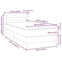 Boxspring met matras fluweel donkergrijs 90x220 cm - thumbnail