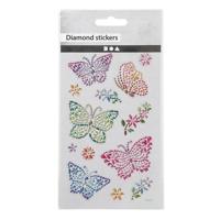 Creativ Company Diamond stickers, vlinders, vel 10x16 cm, 1 vel - thumbnail