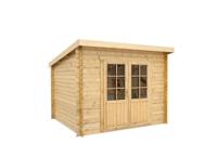 Interflex 3025L Blokhut 300x250 cm 28 mm vuren groen geïmpregneerd- Lessenaarsdak- Hout- Interflex - thumbnail