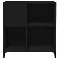 Platenkast 84,5x38x89 cm bewerkt hout zwart - thumbnail