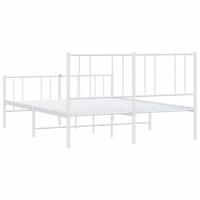 Bedframe met hoofd- en voeteneinde metaal wit 140x190 cm - thumbnail