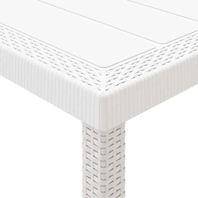 Tuintafel 100x100x73 cm poly rattan wit - thumbnail