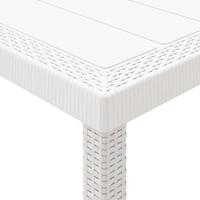 Tuintafel 100x100x73 cm poly rattan wit - thumbnail