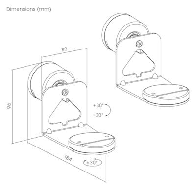 My Wall HS47L Luidspreker-wandbeugel Draaibaar Zwart 2 stuk(s)