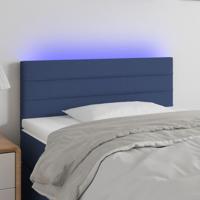 Hoofdbord LED 100x5x78/88 cm stof blauw - thumbnail
