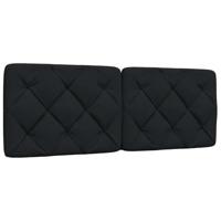 Bedframe met LED zonder matras 140x190 cm stof zwart - thumbnail