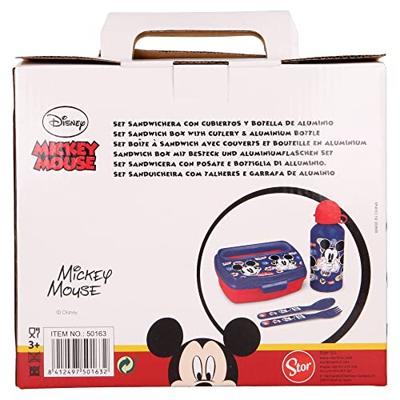 Kinderservies Mickey Mouse Happy smiles 21 x 18 x 7 cm Rood Blauw Kinderservies Mickey Mouse Happy smiles 21 x 18 x 7 cm Rood Blauw