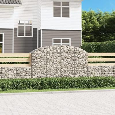 VidaXL Schanskorf gewelfd 200x50x120/140 cm gegalvaniseerd ijzer VidaXL Schanskorf gewelfd 200x50x120/140 cm gegalvaniseerd ijzer
