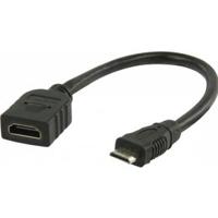 High Speed HDMI kabel met Ethernet HDMI Mini-Connector Male - HDMI Female 0.20 m Zwart - thumbnail