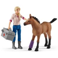 Schleich farm world dierenarts op bezoek bij merrie en veulen 42486 - thumbnail