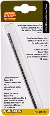 Proxxon Micromot 28117 12 stuk(s) Supercut-figuurzaagblad voor hout, normaal vertand. Voor hard- en zacht hout, kunststof, plexiglas en zachte non-ferrometalen