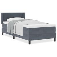 Boxspringbed met Matras Zwart 100x200 cm Fluweel Donkergrijs - thumbnail