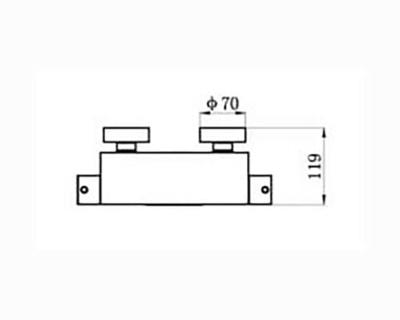 Badkraan Wiesbaden Style Waterval Thermostatisch 1/2 inch Geborsteld Staal - thumbnail