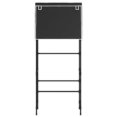 VidaXL Opbergrek voor boven wasmachine 2-laags 71x29,5x170,5 cm zwart - thumbnail