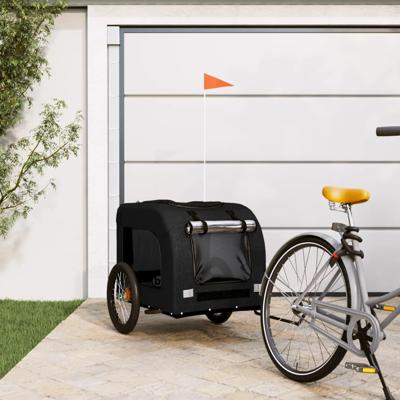 VidaXL Hondenfietstrailer oxford stof en ijzer zwart VidaXL Hondenfietstrailer oxford stof en ijzer zwart