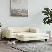 VidaXL Hondenmand met verlengstuk 100x50x30 cm fluweel crèmekleurig - thumbnail
