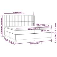 Boxspring met matras en LED stof donkerbruin 200x200 cm - thumbnail