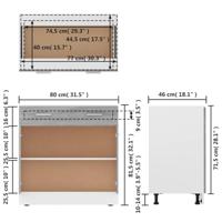 Onderkast met lade Lyon 80x46x81,5 cm bewerkt hout grijs sonoma - thumbnail