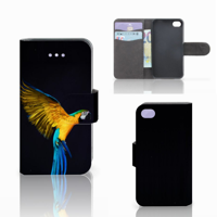 Apple iPhone 4 | 4S Telefoonhoesje met Pasjes Papegaai - thumbnail