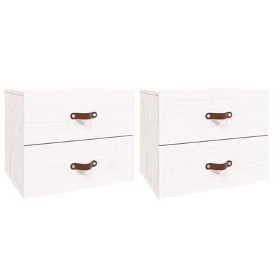 Nachtkastjes 2 st wandgemonteerd 50x36x40 cm wit