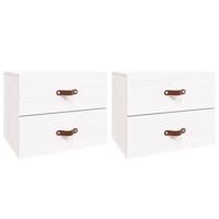 Nachtkastjes 2 st wandgemonteerd 50x36x40 cm wit - thumbnail