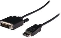 DisplayPort-Kabel - DisplayPort Male - DVI-D 24+1-Pins Male - 1080p - Vernikkeld - 2.00 m - Rond - PVC - Zwart - Doos - thumbnail