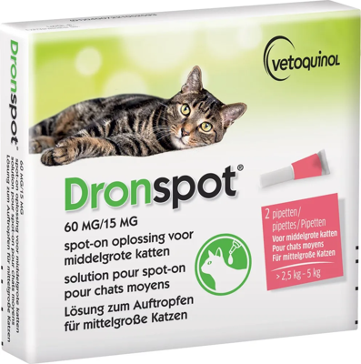 Dronspot 60mg/15mg Spot-on Kat Medium>2,5-5kg Pip2