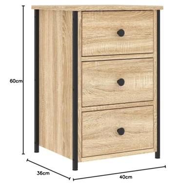 Nachtkastjes 2 st 40x36x60 cm bewerkt hout sonoma eikenkleurig