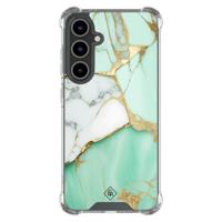 Samsung Galaxy S24 FE shockproof hoesje - Marmer mintgroen - thumbnail