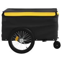 Fietstrailer 45 kg ijzer zwart en geel - thumbnail