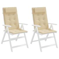 Stoelkussens 2 st hoge rug oxford stof beige - thumbnail