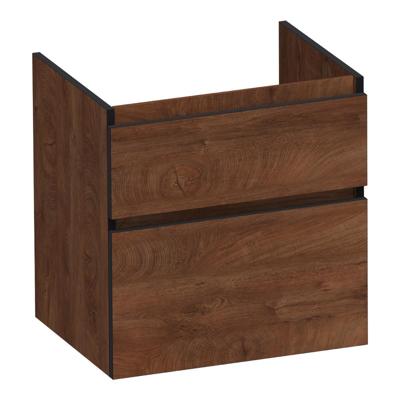 Brauer Delight Edge - Onderkast - 60 cm - met 2 Softclose Lades Greeploos en 1 Sifon Uitsparing - Forest Cacao