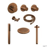 Thermostatisch Inbouwdoucheset Brauer Copper 20 cm Hoofddouche Plafondarm Staafhanddouche Koper Brauer - thumbnail
