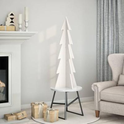 VidaXL Kerstdecoratie kerstboom 112 cm massief grenenhout wit VidaXL Kerstdecoratie kerstboom 112 cm massief grenenhout wit